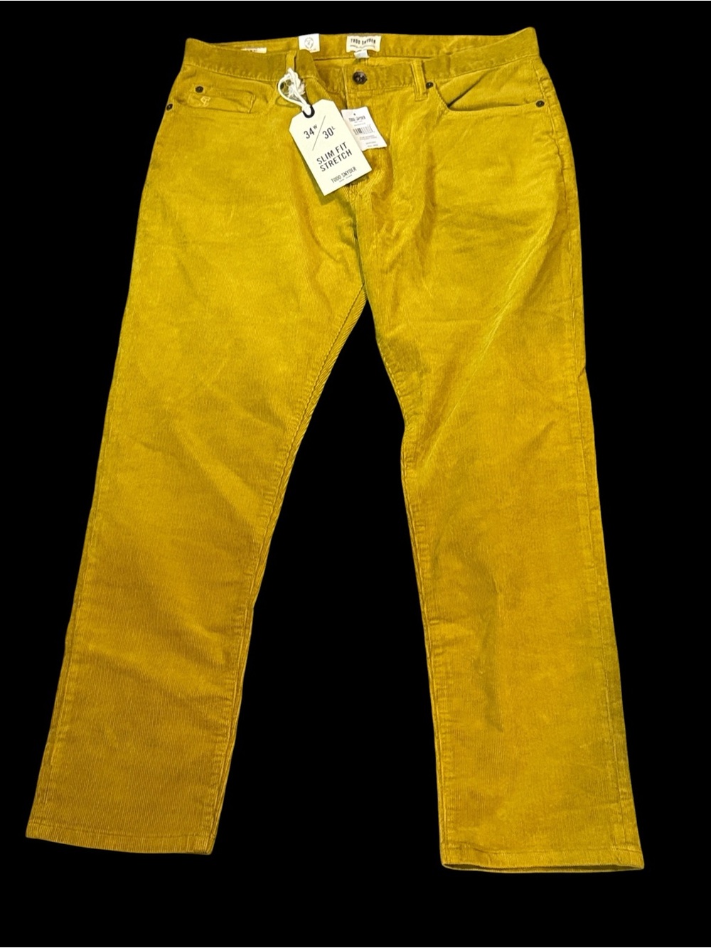 Tom Snyder Slim Washed 5 Pocket Cird (Mustard) 34/30 NWT